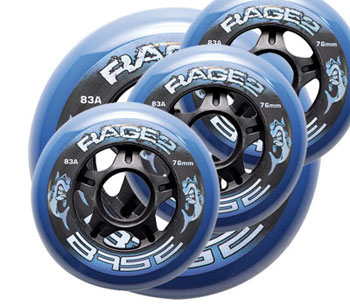 BASE Rage Hockey Outdoor Rolle 4er Set clear 83A