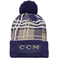 CCM Strick Bommel Mtze kariert navy-olive