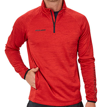 Bauer Fleece 1/4 Zip Top Vapor Senior Rot