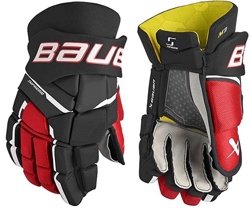 Produktbild Bauer M3 Supreme Eishockey Handschuhe Senior schwarz-rot