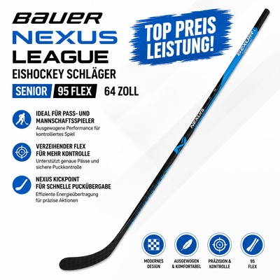 Produktbild Bauer Nexus League Eishockey Schläger Senior 95 Flex 64 Zoll