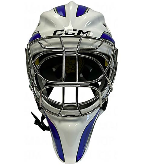 Produktbild CCM AXIS F5 Eishockey Torwart Maske Junior Weiss-Royal